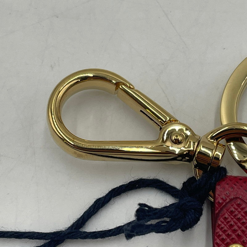 【中古品】【レディース】 PRADA プラダ SAFFIANO LEATHER KEY RING 1PP067 サフィアーノ レザー キーリング キーホルダー アクセサリー 182-260201-yy-02-tei サイズ：全長約16.5cm ベルト幅約2cm カラー：レッド 万代Net店