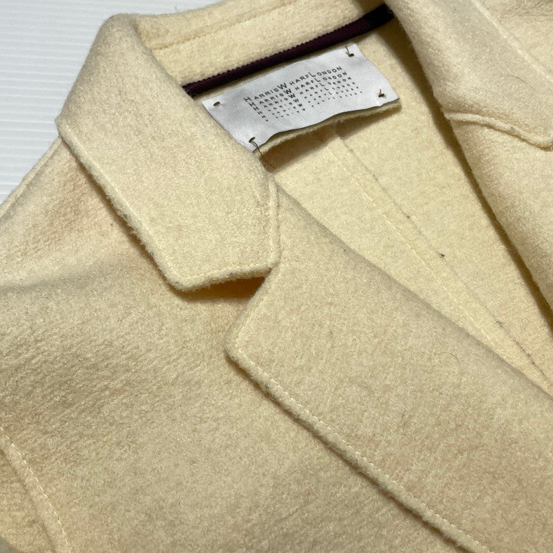 【中古品】【レディース】 HARRIS WHARF LONDON ハリスワーフロンドン FELT WOOL CHESTER COAT フェルト ウール チェスター コート ライトアウター 168-260202-yo-01-tei サイズ：42 カラー：アイボリー 万代Net店