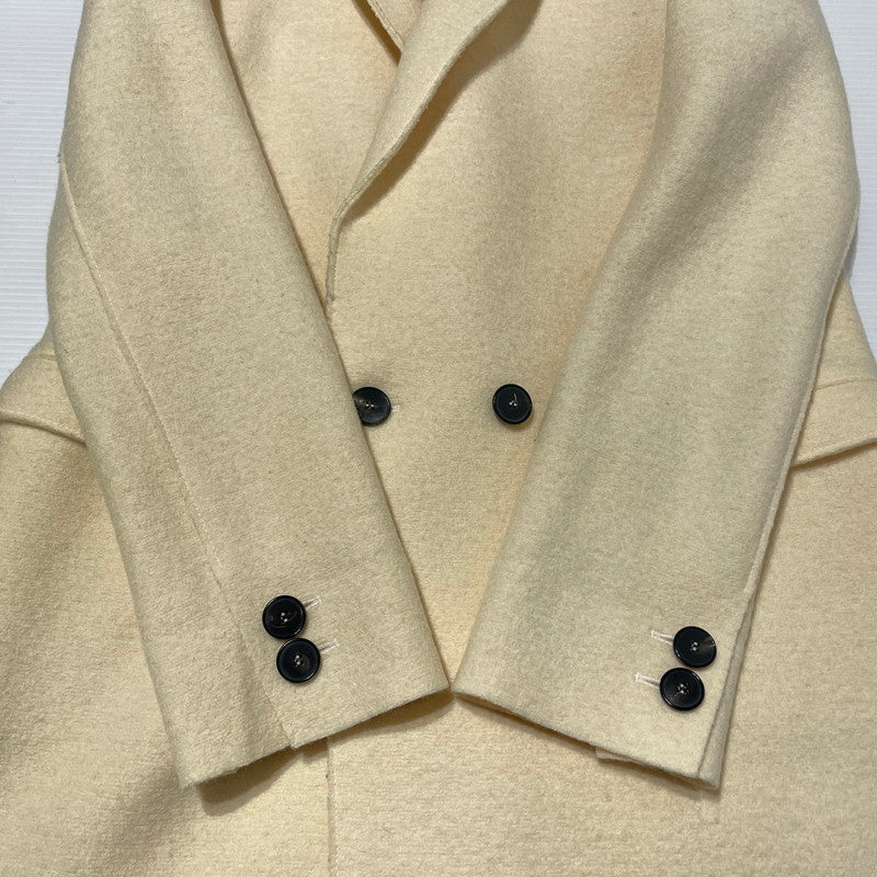 【中古品】【レディース】 HARRIS WHARF LONDON ハリスワーフロンドン FELT WOOL CHESTER COAT フェルト ウール チェスター コート ライトアウター 168-260202-yo-01-tei サイズ：42 カラー：アイボリー 万代Net店