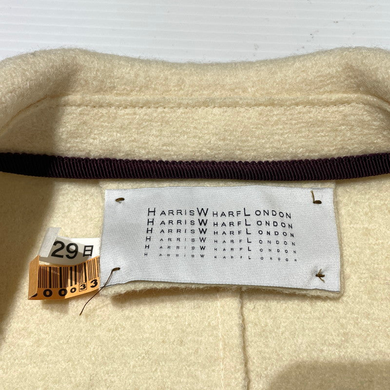 【中古品】【レディース】 HARRIS WHARF LONDON ハリスワーフロンドン FELT WOOL CHESTER COAT フェルト ウール チェスター コート ライトアウター 168-260202-yo-01-tei サイズ：42 カラー：アイボリー 万代Net店
