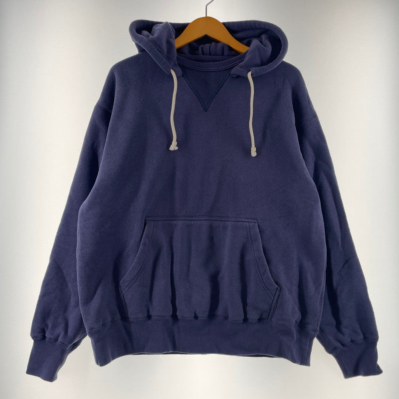 【中古品】【メンズ】 STANDARD CALIFORNIA スタンダードカリフォルニア SD LOGO AFTER DOUBLE FACE HOOD SWEAT ロゴ アフター ダブルフェイス フード スウェット 長袖 トップス プルオーバー パーカー 140-260202-yo-10-tei サイズ：L カラー：ネイビー 万代Net店