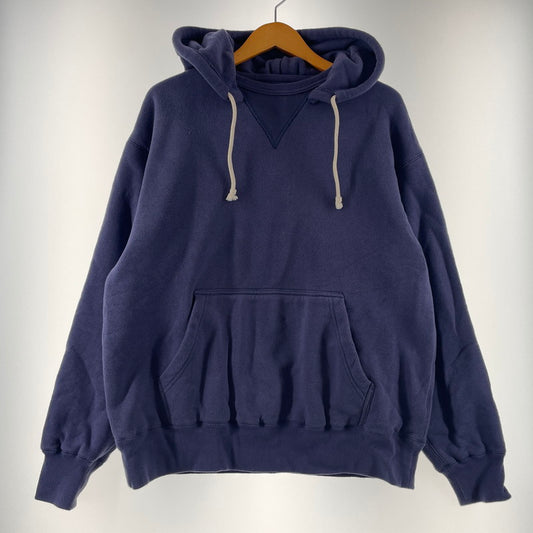 【中古品】【メンズ】 STANDARD CALIFORNIA スタンダードカリフォルニア SD LOGO AFTER DOUBLE FACE HOOD SWEAT ロゴ アフター ダブルフェイス フード スウェット 長袖 トップス プルオーバー パーカー 140-260202-yo-10-tei サイズ：L カラー：ネイビー 万代Net店
