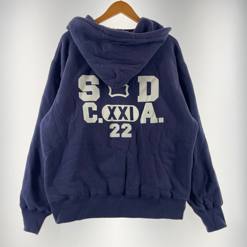 【中古品】【メンズ】 STANDARD CALIFORNIA スタンダードカリフォルニア SD LOGO AFTER DOUBLE FACE HOOD SWEAT ロゴ アフター ダブルフェイス フード スウェット 長袖 トップス プルオーバー パーカー 140-260202-yo-10-tei サイズ：L カラー：ネイビー 万代Net店