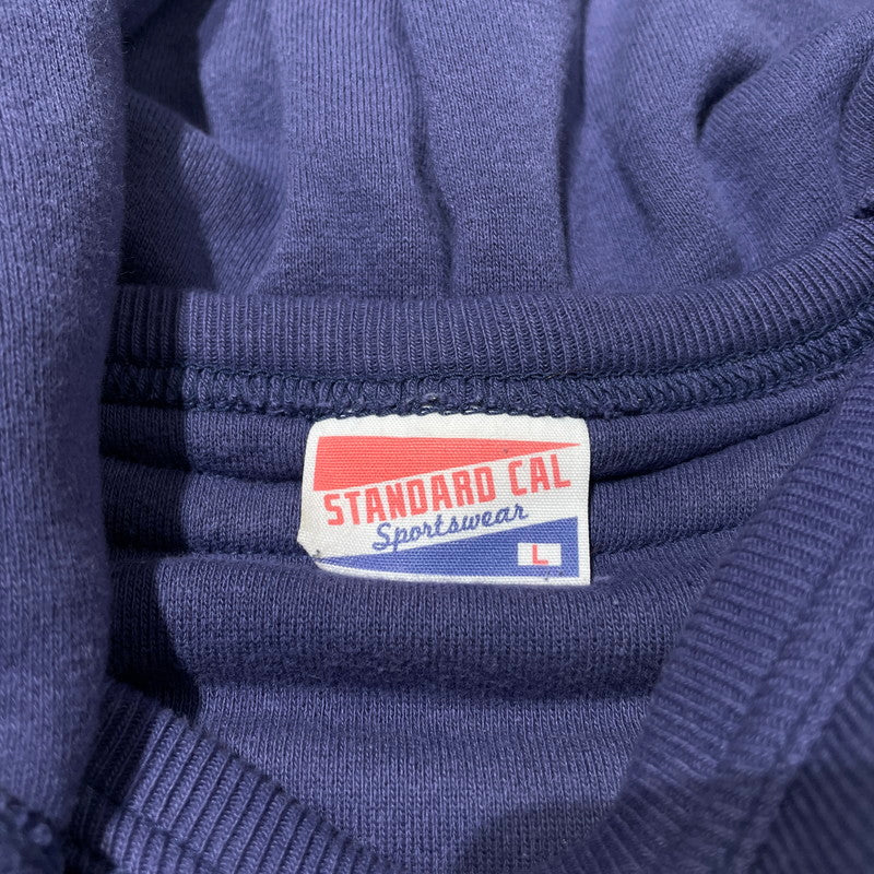 【中古品】【メンズ】 STANDARD CALIFORNIA スタンダードカリフォルニア SD LOGO AFTER DOUBLE FACE HOOD SWEAT ロゴ アフター ダブルフェイス フード スウェット 長袖 トップス プルオーバー パーカー 140-260202-yo-10-tei サイズ：L カラー：ネイビー 万代Net店
