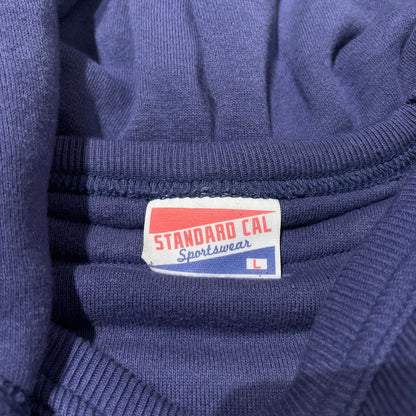 【中古品】【メンズ】 STANDARD CALIFORNIA スタンダードカリフォルニア SD LOGO AFTER DOUBLE FACE HOOD SWEAT ロゴ アフター ダブルフェイス フード スウェット 長袖 トップス プルオーバー パーカー 140-260202-yo-10-tei サイズ：L カラー：ネイビー 万代Net店