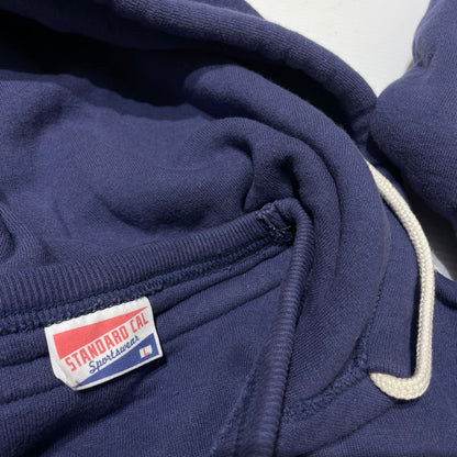 【中古品】【メンズ】 STANDARD CALIFORNIA スタンダードカリフォルニア SD LOGO AFTER DOUBLE FACE HOOD SWEAT ロゴ アフター ダブルフェイス フード スウェット 長袖 トップス プルオーバー パーカー 140-260202-yo-10-tei サイズ：L カラー：ネイビー 万代Net店