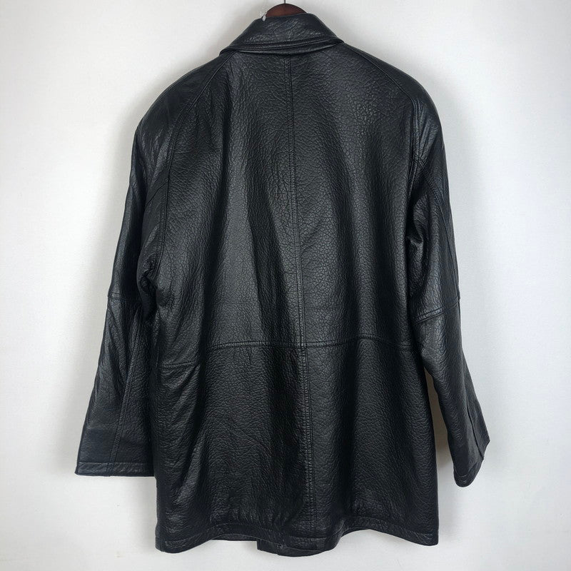 【中古品】【メンズ】 UNKNOWN RAM LEATHER LONG COAT ラムレザー ロング コート アウター ジャケット 革 145-260131-ko-03-tei サイズ：M カラー：ブラック 万代Net店