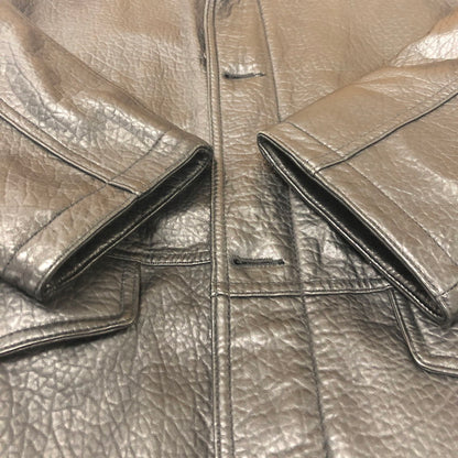 【中古品】【メンズ】 UNKNOWN RAM LEATHER LONG COAT ラムレザー ロング コート アウター ジャケット 革 145-260131-ko-03-tei サイズ：M カラー：ブラック 万代Net店