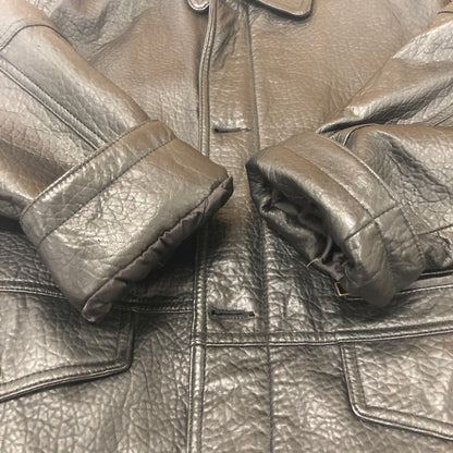 【中古品】【メンズ】 UNKNOWN RAM LEATHER LONG COAT ラムレザー ロング コート アウター ジャケット 革 145-260131-ko-03-tei サイズ：M カラー：ブラック 万代Net店