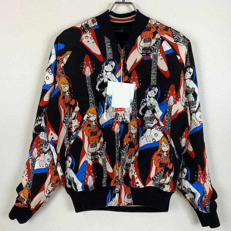 【中古品】【メンズ】 HYSTERIC GLAMOUR ヒステリックグラマー × ONEPIECE ワンピース 別注 コラボ NAMI FLYING V SOUVENIR JACKET 02253AB17296 ナミ フライング ブイ スーベニア ジャケット アウター スカジャン 140-260201-ko-10-tei サイズ：S カラー：ブラック 万代Net店