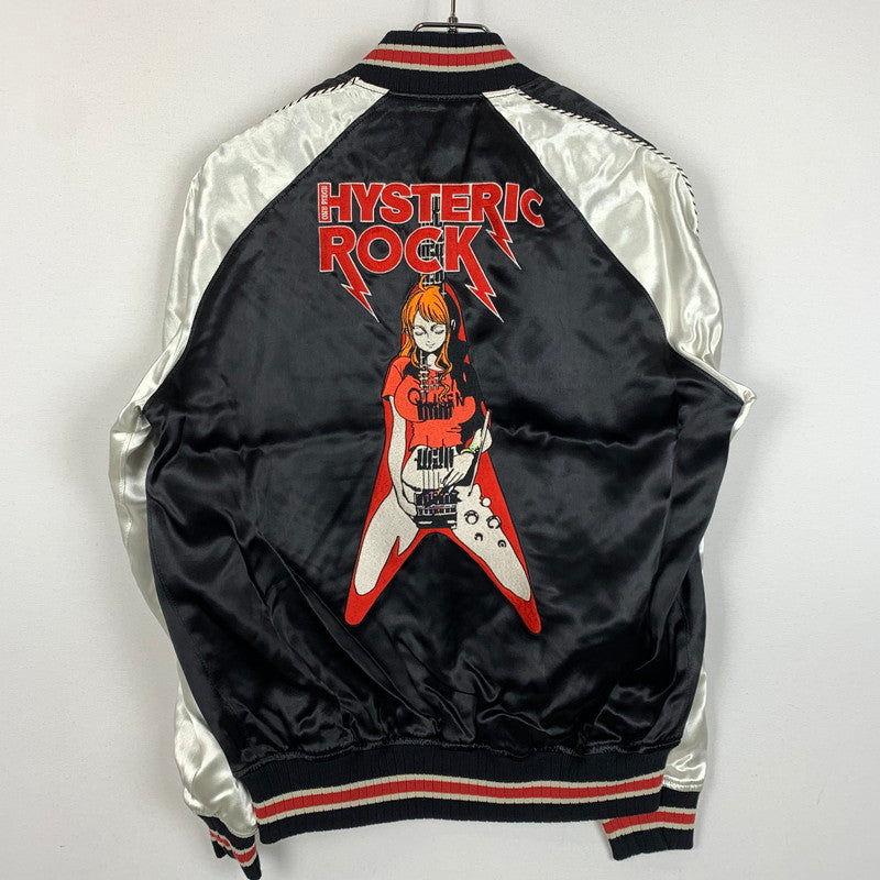 【中古品】【メンズ】 HYSTERIC GLAMOUR ヒステリックグラマー × ONEPIECE ワンピース 別注 コラボ NAMI FLYING V SOUVENIR JACKET 02253AB17296 ナミ フライング ブイ スーベニア ジャケット アウター スカジャン 140-260201-ko-10-tei サイズ：S カラー：ブラック 万代Net店