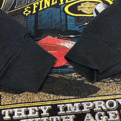 【現状渡し品】【メンズ】 HARLEY DAVIDSON ハーレーダビッドソン SWEAT L/S SHIRT スウェット ロングスリーブ シャツ トップス 長袖 145-260203-ko-28-tei サイズ：M カラー：ブラック 万代Net店