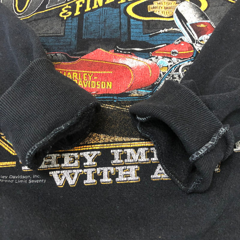 【現状渡し品】【メンズ】 HARLEY DAVIDSON ハーレーダビッドソン SWEAT L/S SHIRT スウェット ロングスリーブ シャツ トップス 長袖 145-260203-ko-28-tei サイズ：M カラー：ブラック 万代Net店