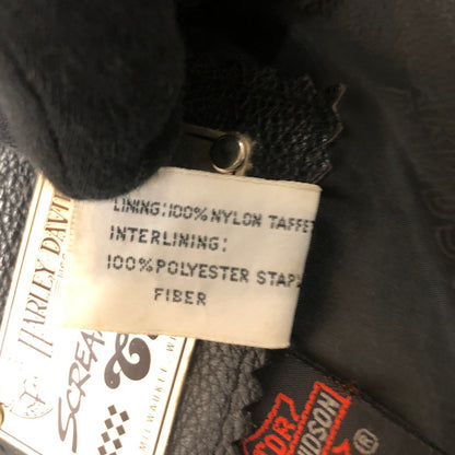 【現状渡し品】【メンズ】 HARLEY DAVIDSON ハーレーダビッドソン 90's MA-1 TYPE LEATHER JACKET 90年代 MA-1 タイプ レザージャケット アウター 革ジャン 145-260203-ko-09-tei サイズ：M カラー：ブラック 万代Net店