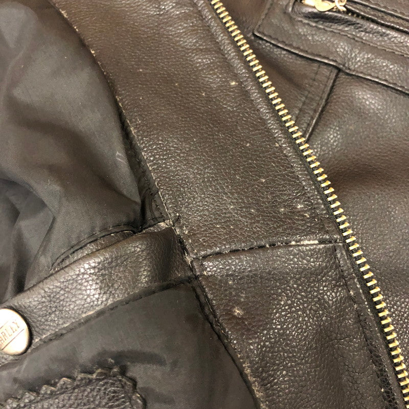 【現状渡し品】【メンズ】 HARLEY DAVIDSON ハーレーダビッドソン 90's MA-1 TYPE LEATHER JACKET 90年代 MA-1 タイプ レザージャケット アウター 革ジャン 145-260203-ko-09-tei サイズ：M カラー：ブラック 万代Net店