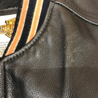 【現状渡し品】【メンズ】 HARLEY DAVIDSON ハーレーダビッドソン 90's MA-1 TYPE LEATHER JACKET 90年代 MA-1 タイプ レザージャケット アウター 革ジャン 145-260203-ko-09-tei サイズ：M カラー：ブラック 万代Net店