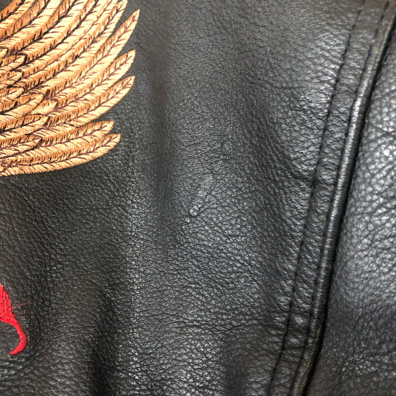 【現状渡し品】【メンズ】 HARLEY DAVIDSON ハーレーダビッドソン 90's MA-1 TYPE LEATHER JACKET 90年代 MA-1 タイプ レザージャケット アウター 革ジャン 145-260203-ko-09-tei サイズ：M カラー：ブラック 万代Net店