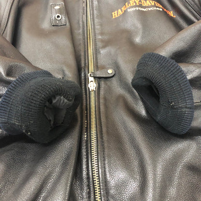 【現状渡し品】【メンズ】 HARLEY DAVIDSON ハーレーダビッドソン 90's MA-1 TYPE LEATHER JACKET 90年代 MA-1 タイプ レザージャケット アウター 革ジャン 145-260203-ko-09-tei サイズ：M カラー：ブラック 万代Net店