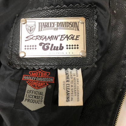 【現状渡し品】【メンズ】 HARLEY DAVIDSON ハーレーダビッドソン 90's MA-1 TYPE LEATHER JACKET 90年代 MA-1 タイプ レザージャケット アウター 革ジャン 145-260203-ko-09-tei サイズ：M カラー：ブラック 万代Net店