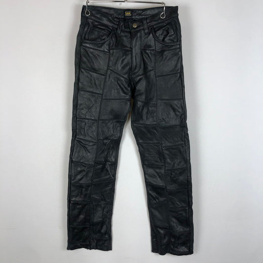 【中古品】【メンズ】 Lee リー PATCHWORK LEATHER PANT 5201 パッチワーク レザー パンツ ボトムス 革 156-260203-ko-30-tei サイズ：30 カラー：ブラック 万代Net店