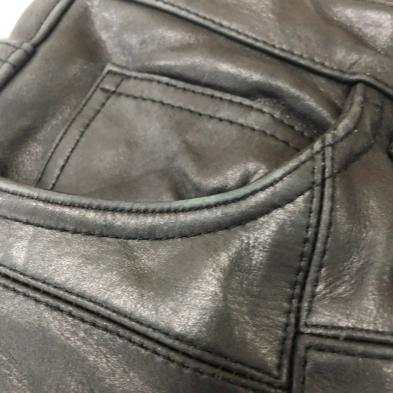 【中古品】【メンズ】 Lee リー PATCHWORK LEATHER PANT 5201 パッチワーク レザー パンツ ボトムス 革 156-260203-ko-30-tei サイズ：30 カラー：ブラック 万代Net店