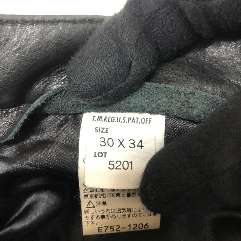 【中古品】【メンズ】 Lee リー PATCHWORK LEATHER PANT 5201 パッチワーク レザー パンツ ボトムス 革 156-260203-ko-30-tei サイズ：30 カラー：ブラック 万代Net店