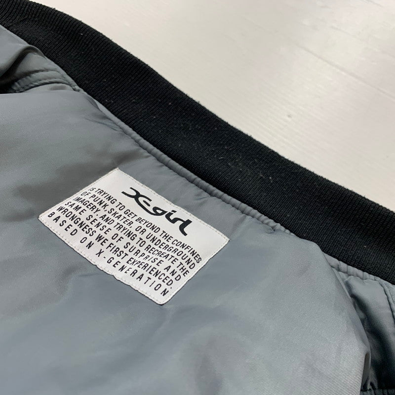 【中古品】【レディース】 X-girl エックスガール PANELED FUR REVERSIBLE MA-1 JACKET 105244021008 パネル ファー リバーシブル MA-1 ジャケット アウター 169-260204-ko-18-tei サイズ：S カラー：ブラック 万代Net店