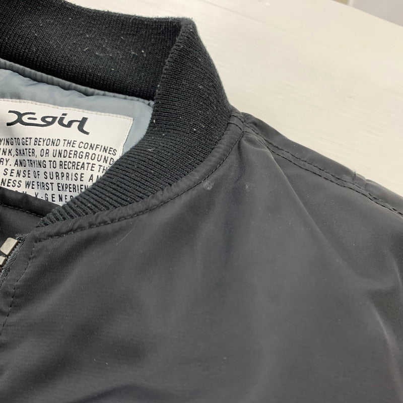 【中古品】【レディース】 X-girl エックスガール PANELED FUR REVERSIBLE MA-1 JACKET 105244021008 パネル ファー リバーシブル MA-1 ジャケット アウター 169-260204-ko-18-tei サイズ：S カラー：ブラック 万代Net店