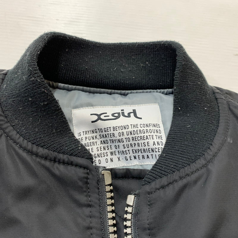 【中古品】【レディース】 X-girl エックスガール PANELED FUR REVERSIBLE MA-1 JACKET 105244021008 パネル ファー リバーシブル MA-1 ジャケット アウター 169-260204-ko-18-tei サイズ：S カラー：ブラック 万代Net店