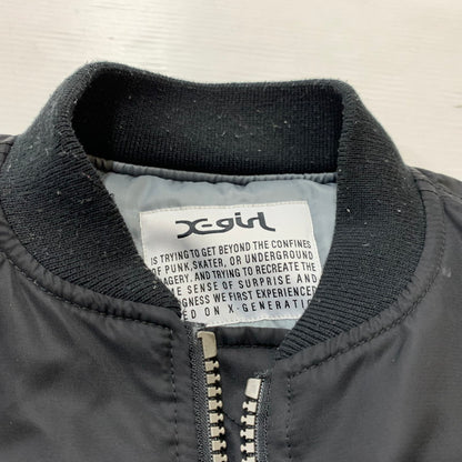【中古品】【レディース】 X-girl エックスガール PANELED FUR REVERSIBLE MA-1 JACKET 105244021008 パネル ファー リバーシブル MA-1 ジャケット アウター 169-260204-ko-18-tei サイズ：S カラー：ブラック 万代Net店