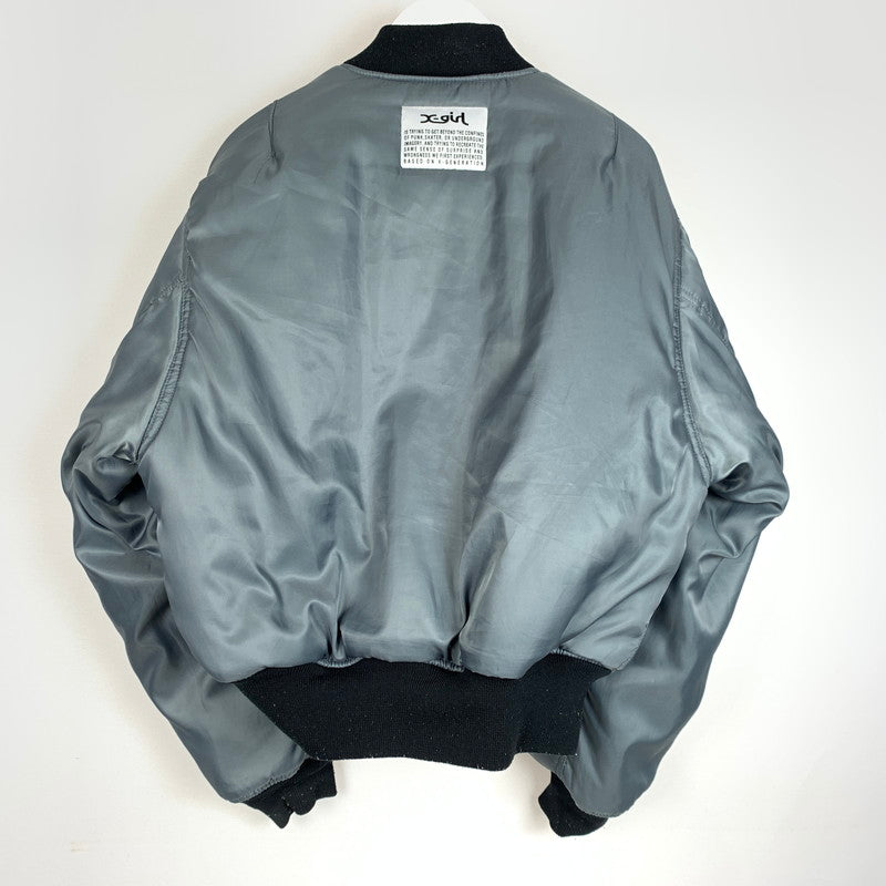 【中古品】【レディース】 X-girl エックスガール PANELED FUR REVERSIBLE MA-1 JACKET 105244021008 パネル ファー リバーシブル MA-1 ジャケット アウター 169-260204-ko-18-tei サイズ：S カラー：ブラック 万代Net店