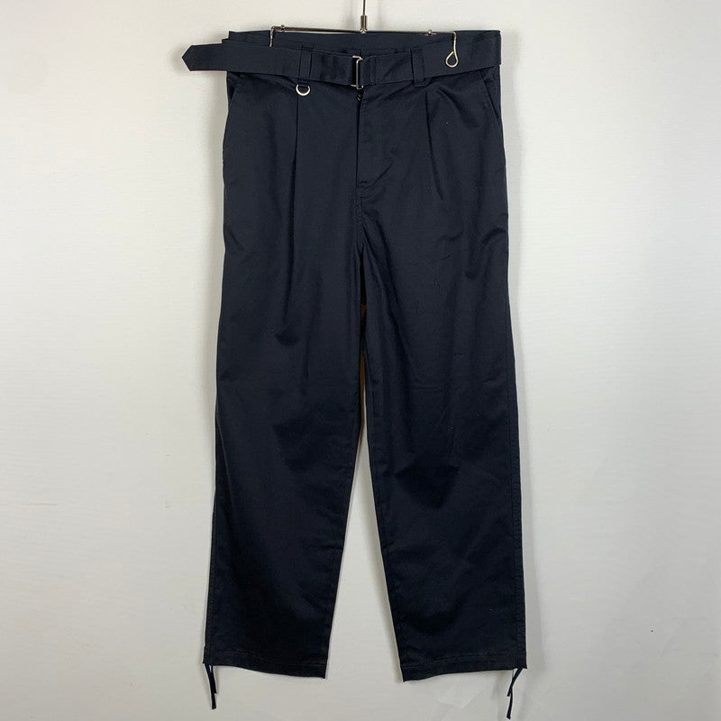 【中古品】【メンズ】 SOPHNET. ソフネット STRETCH CHINO BELTED TUCK HEM CORD TAPERED PANT SOPH-230012 ストレッチ チノ ベルト テーパード パンツ ボトムス 153-260205-ko-08-fuz サイズ：L カラー：ネイビー 万代Net店