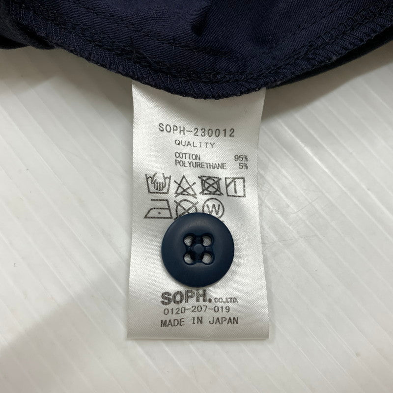 【中古品】【メンズ】 SOPHNET. ソフネット STRETCH CHINO BELTED TUCK HEM CORD TAPERED PANT SOPH-230012 ストレッチ チノ ベルト テーパード パンツ ボトムス 153-260205-ko-08-fuz サイズ：L カラー：ネイビー 万代Net店