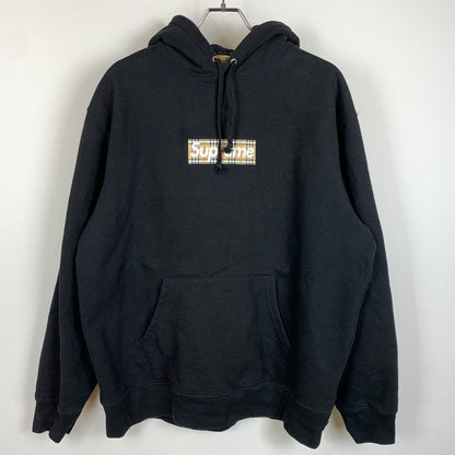 【中古品】【メンズ】 Supreme シュプリーム × BURBERRY バーバリー 別注 コラボ BOXLOGO HOODED SWEATSHIRT ボックスロゴ フーデッド スウェットシャツ トップス プルオーバーパーカー 149-260205-ko-22-tei サイズ：S カラー：ブラック 万代Net店