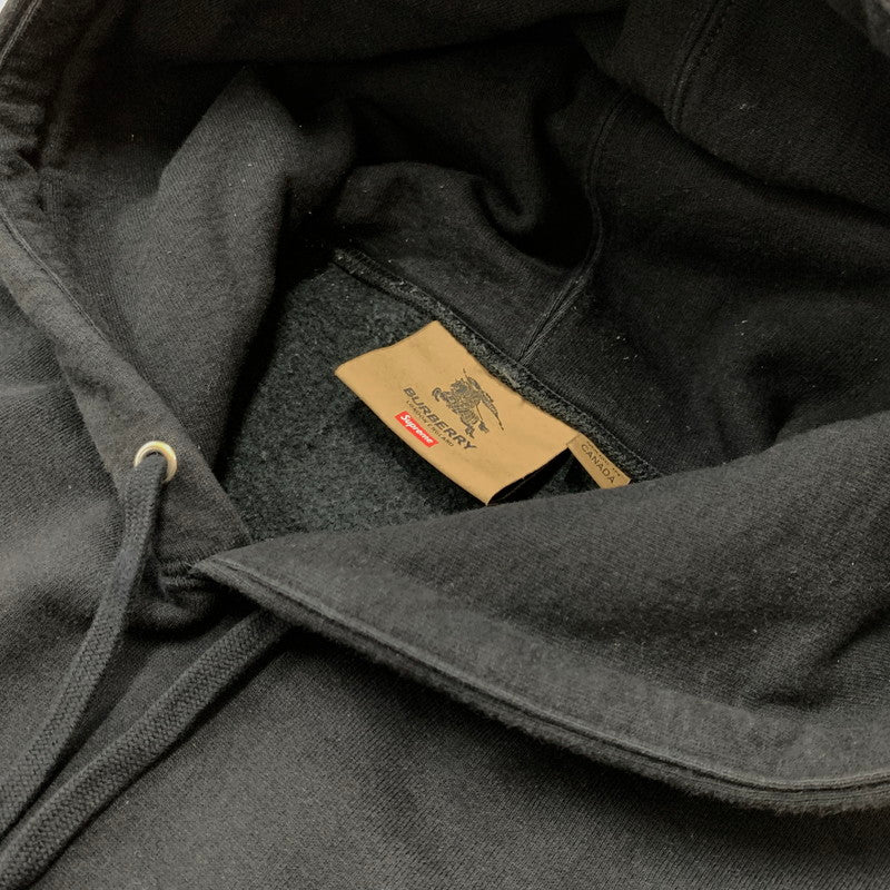 【中古品】【メンズ】 Supreme シュプリーム × BURBERRY バーバリー 別注 コラボ BOXLOGO HOODED SWEATSHIRT ボックスロゴ フーデッド スウェットシャツ トップス プルオーバーパーカー 149-260205-ko-22-tei サイズ：S カラー：ブラック 万代Net店