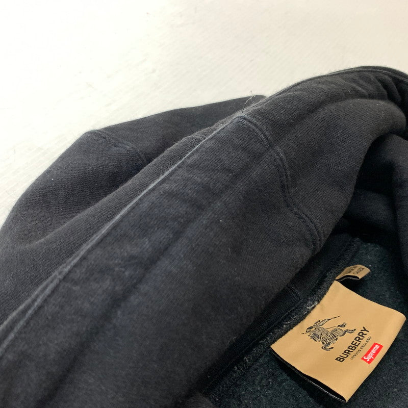 【中古品】【メンズ】 Supreme シュプリーム × BURBERRY バーバリー 別注 コラボ BOXLOGO HOODED SWEATSHIRT ボックスロゴ フーデッド スウェットシャツ トップス プルオーバーパーカー 149-260205-ko-22-tei サイズ：S カラー：ブラック 万代Net店