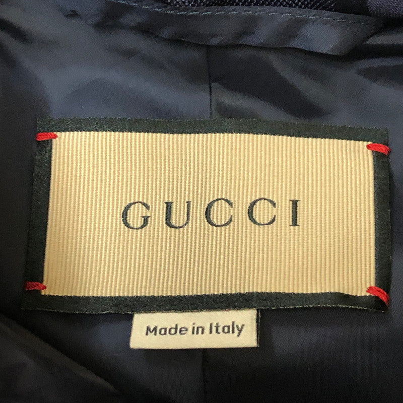 【中古品】【メンズ】 GUCCI グッチ 22AW GG NYLON HOODED JACKET 685818 Z8AY4 GGナイロン フーデッドジャケット ライトアウター 141-260210-ko-02-tei サイズ：46 カラー：ネイビー 万代Net店