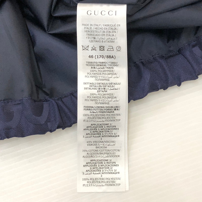 【中古品】【メンズ】 GUCCI グッチ 22AW GG NYLON HOODED JACKET 685818 Z8AY4 GGナイロン フーデッドジャケット ライトアウター 141-260210-ko-02-tei サイズ：46 カラー：ネイビー 万代Net店