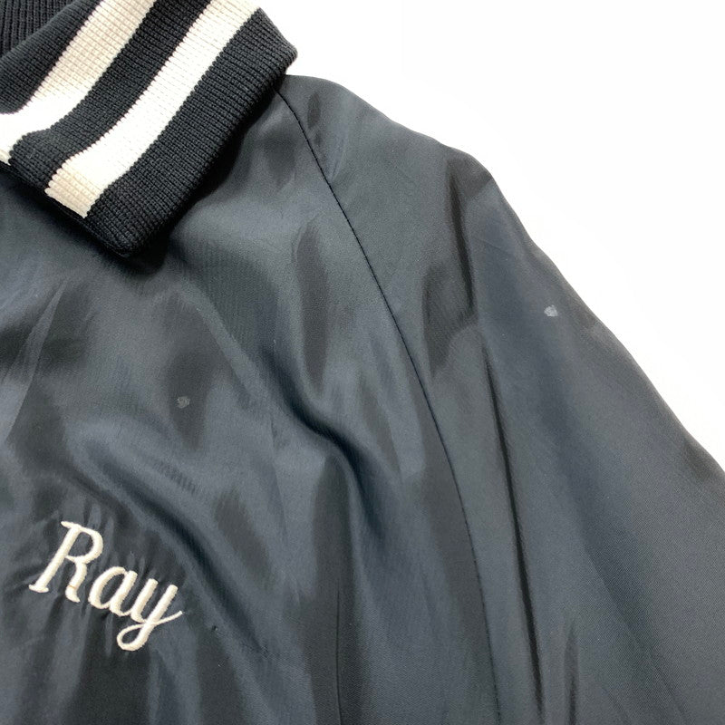 【現状渡し品】【メンズ】 PLAJAC プラジャック NYLON STADIUM JACKET ナイロン スタジアム ジャケット アウター スタジャン 145-260212-ko-06-tei サイズ：L カラー：ブラック 万代Net店