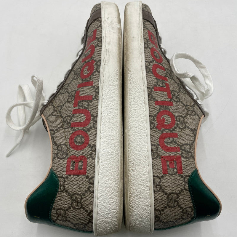【中古品】【メンズ】 GUCCI グッチ BOUTIQUE ACE LOWCUT SNEAKER 623236 GGスプリーム ブティック エース ローカット スニーカー シューズ 靴 162-260206-yo-04-tei サイズ：8 カラー：ブラウン 万代Net店