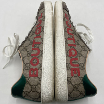 【中古品】【メンズ】 GUCCI グッチ BOUTIQUE ACE LOWCUT SNEAKER 623236 GGスプリーム ブティック エース ローカット スニーカー シューズ 靴 162-260206-yo-04-tei サイズ：8 カラー：ブラウン 万代Net店
