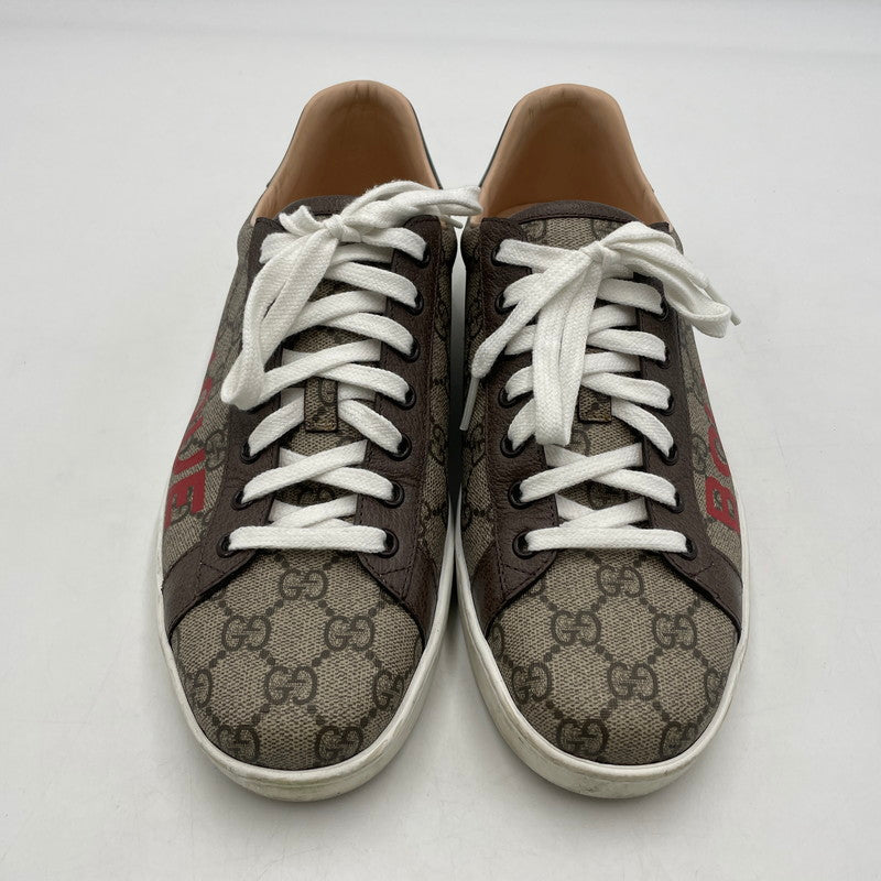 【中古品】【メンズ】 GUCCI グッチ BOUTIQUE ACE LOWCUT SNEAKER 623236 GGスプリーム ブティック エース ローカット スニーカー シューズ 靴 162-260206-yo-04-tei サイズ：8 カラー：ブラウン 万代Net店