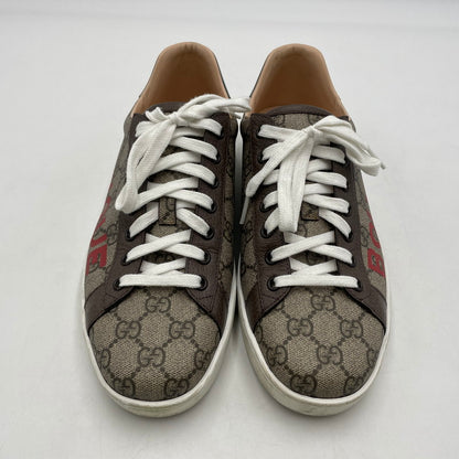 【中古品】【メンズ】 GUCCI グッチ BOUTIQUE ACE LOWCUT SNEAKER 623236 GGスプリーム ブティック エース ローカット スニーカー シューズ 靴 162-260206-yo-04-tei サイズ：8 カラー：ブラウン 万代Net店