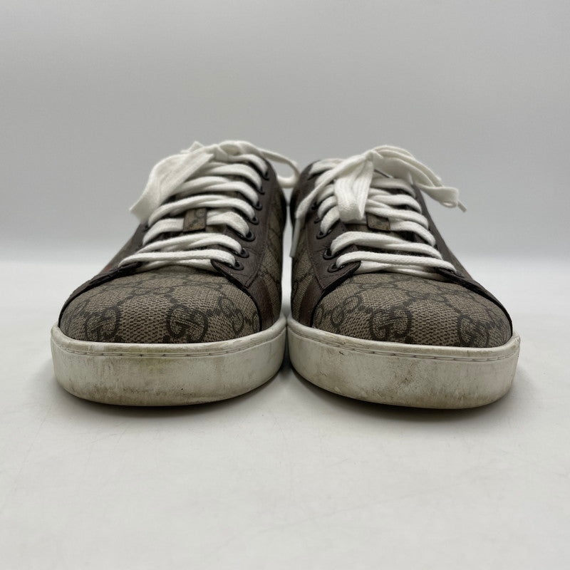 【中古品】【メンズ】 GUCCI グッチ BOUTIQUE ACE LOWCUT SNEAKER 623236 GGスプリーム ブティック エース ローカット スニーカー シューズ 靴 162-260206-yo-04-tei サイズ：8 カラー：ブラウン 万代Net店