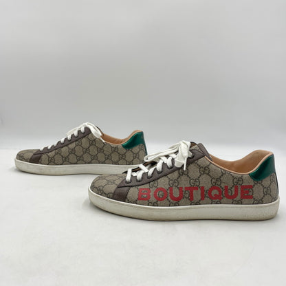 【中古品】【メンズ】 GUCCI グッチ BOUTIQUE ACE LOWCUT SNEAKER 623236 GGスプリーム ブティック エース ローカット スニーカー シューズ 靴 162-260206-yo-04-tei サイズ：8 カラー：ブラウン 万代Net店