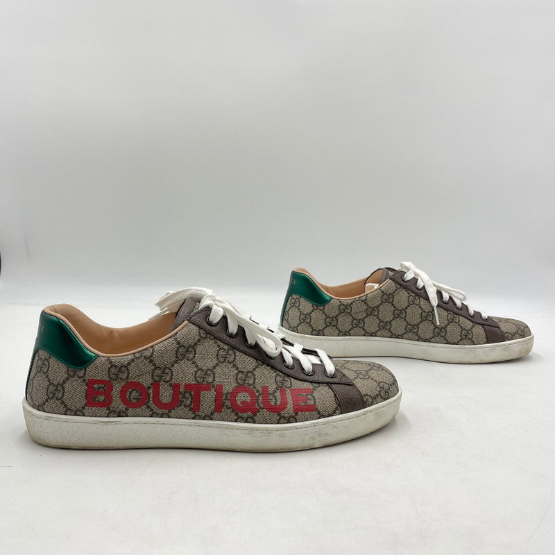 【中古品】【メンズ】 GUCCI グッチ BOUTIQUE ACE LOWCUT SNEAKER 623236 GGスプリーム ブティック エース ローカット スニーカー シューズ 靴 162-260206-yo-04-tei サイズ：8 カラー：ブラウン 万代Net店