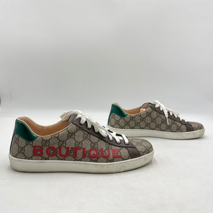 【中古品】【メンズ】 GUCCI グッチ BOUTIQUE ACE LOWCUT SNEAKER 623236 GGスプリーム ブティック エース ローカット スニーカー シューズ 靴 162-260206-yo-04-tei サイズ：8 カラー：ブラウン 万代Net店