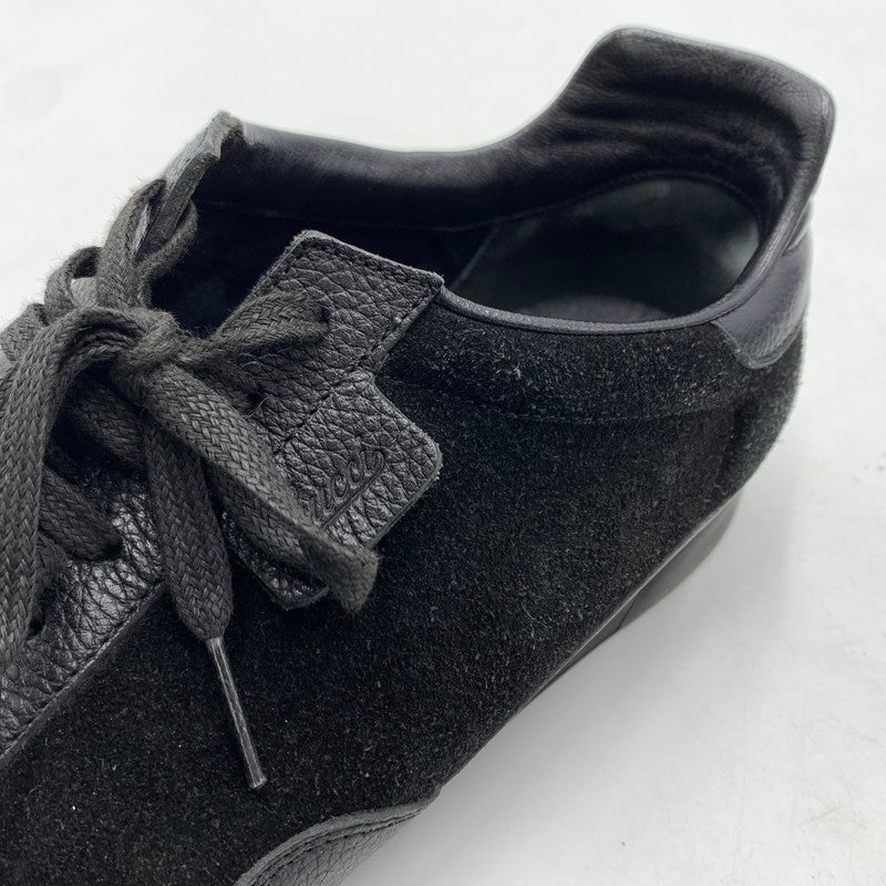 【中古品】【メンズ】 GUCCI グッチ GERMAN TRAINER 317052 ジャーマントレーナー 靴 レザースニーカー スエード 162-260213-ko-09-tei サイズ：7.5 カラー：ブラック 万代Net店