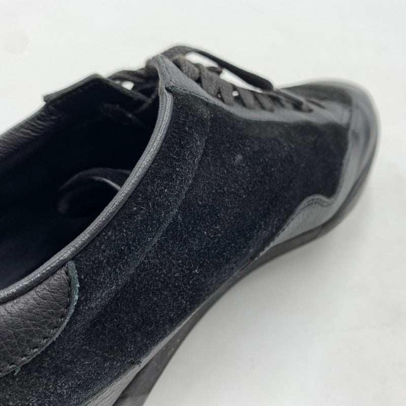 【中古品】【メンズ】 GUCCI グッチ GERMAN TRAINER 317052 ジャーマントレーナー 靴 レザースニーカー スエード 162-260213-ko-09-tei サイズ：7.5 カラー：ブラック 万代Net店
