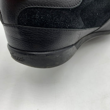 【中古品】【メンズ】 GUCCI グッチ GERMAN TRAINER 317052 ジャーマントレーナー 靴 レザースニーカー スエード 162-260213-ko-09-tei サイズ：7.5 カラー：ブラック 万代Net店